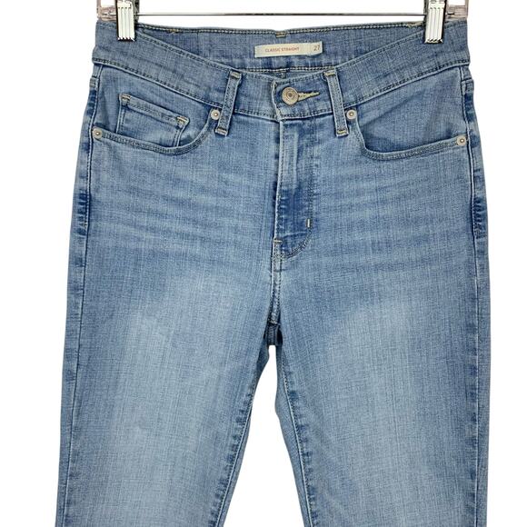 Levis Classic Straight Jeans Blue Stretchy Denim Women's 27 - Picture 2 of 10